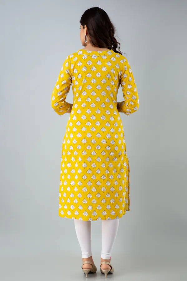 Yellow_Printed_Kurtis_For_Women