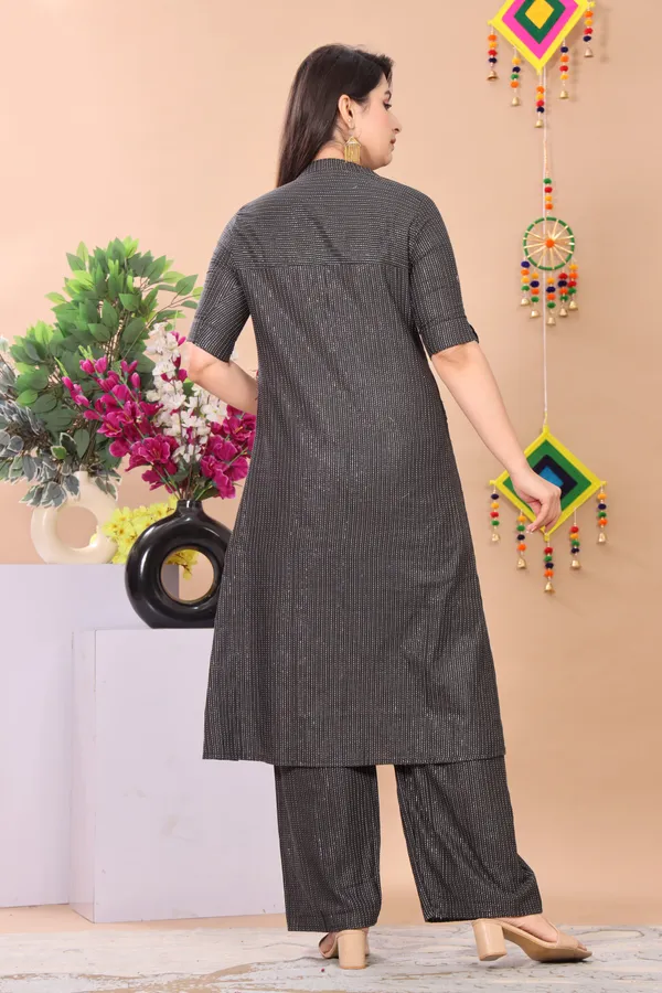 Multicolor_Khadi_Cotton_Ethnic_Kurta_And_Pant_Set_For_Women