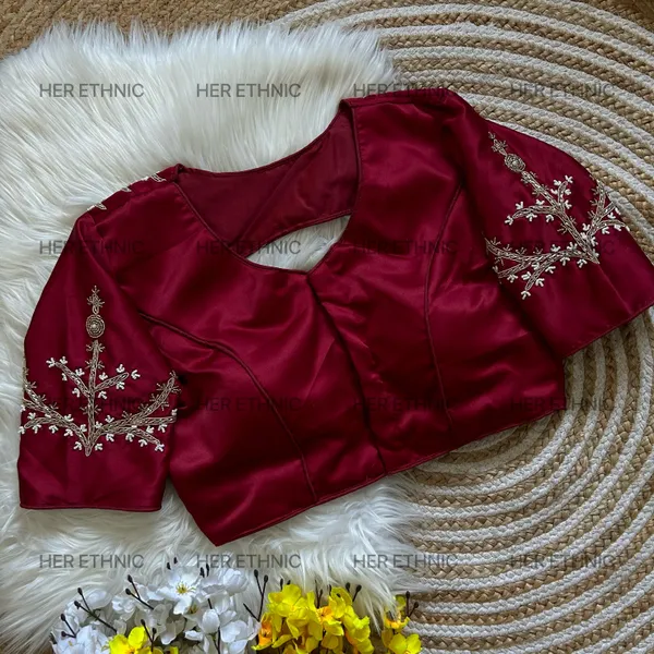 Maroon_Handmade_Work_Boutique_Style_Blouse