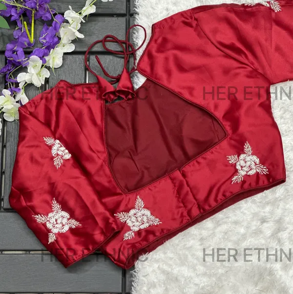 Red_Silk_Handmade_Work_Boutique_Style_Blouse