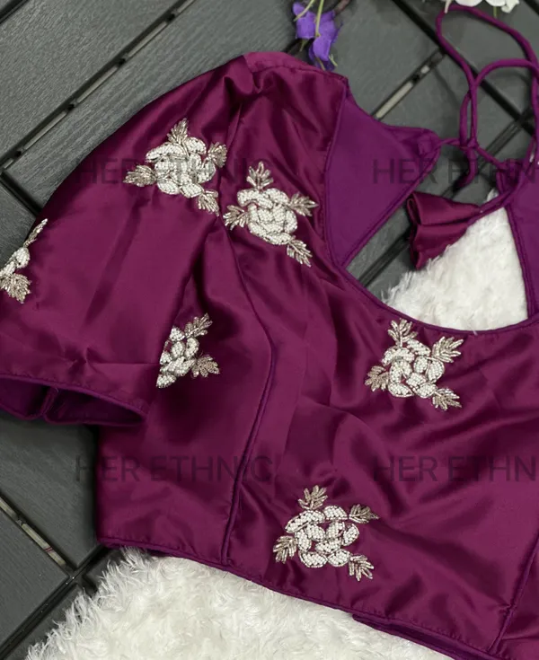 Wine_Silk_Handmade_Work_Boutique_Style_Blouse