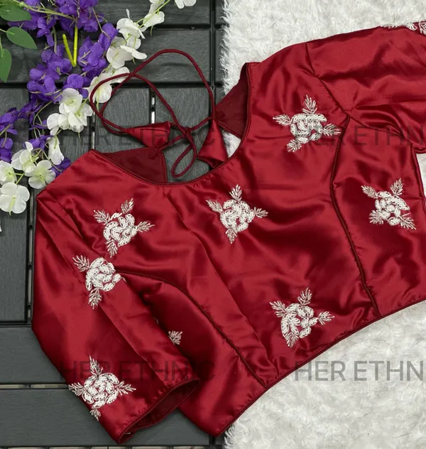 Red_Silk_Handmade_Work_Boutique_Style_Blouse