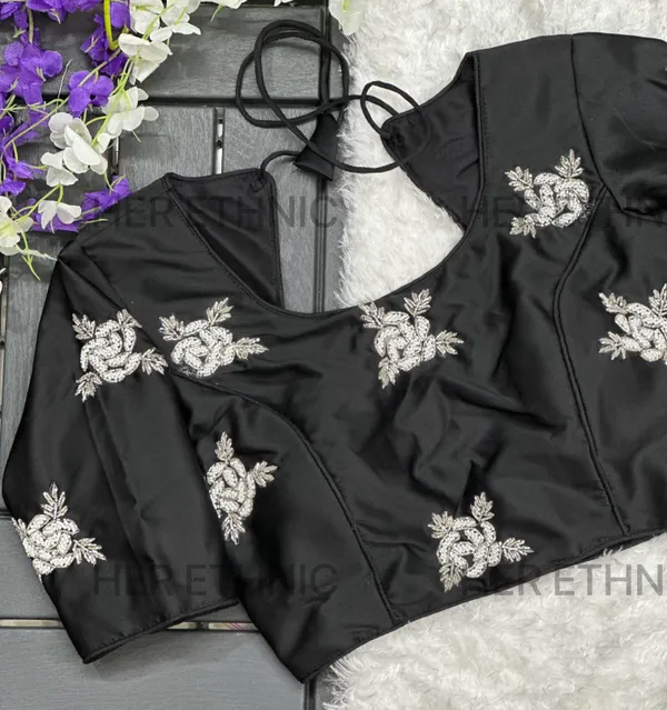 Black_Silk_Handmade_Work_Boutique_Style_Blouse