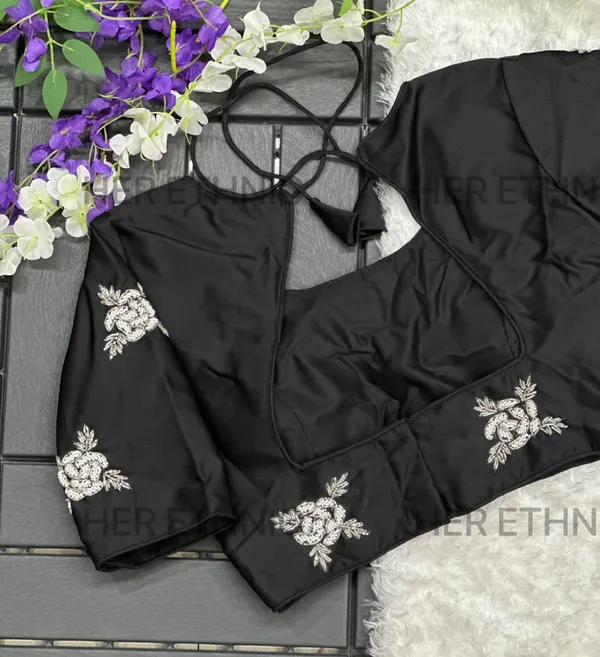 Black_Silk_Handmade_Work_Boutique_Style_Blouse