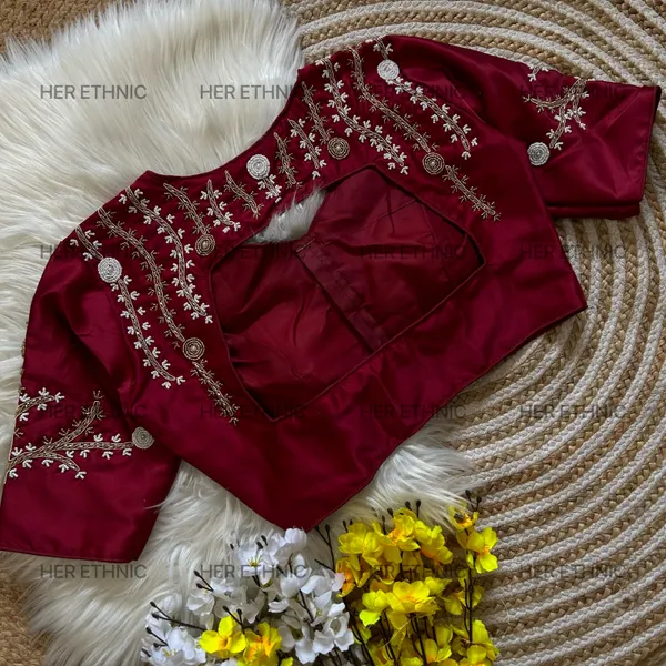 Maroon_Handmade_Work_Boutique_Style_Blouse