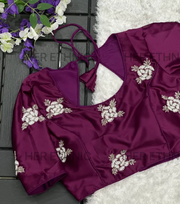 Wine_Silk_Handmade_Work_Boutique_Style_Blouse