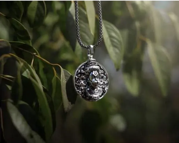 Silver_Plated_Hanuman_Pendant_&_Chain_For_Men_&_Women