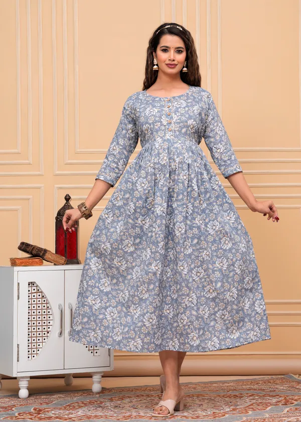 Silver_Cotton_Maternity_And_Feeding_Kurti
