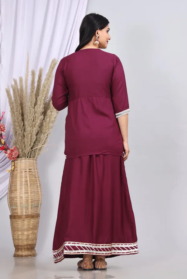 Purple_Embroided_Kurta_And_Skirt_Set_For_Women