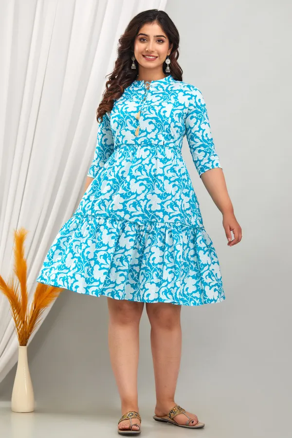 Maternity_Sky_Blue_Cotton_Jall_Printed_Feeding_Dress