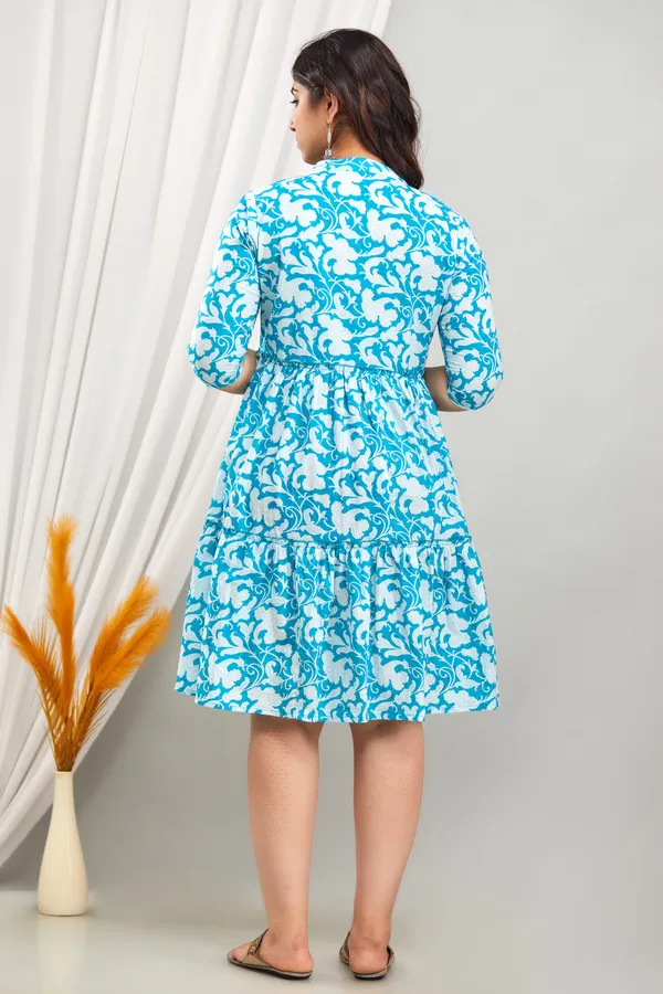 Maternity_Sky_Blue_Cotton_Jall_Printed_Feeding_Dress