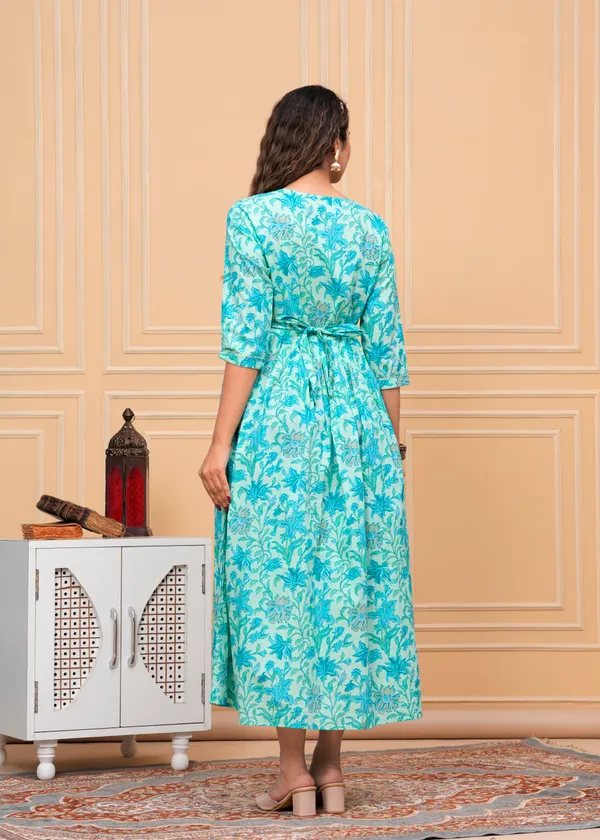 Sky_Blue_Cotton_Maternity_And_Feeding_Kurti