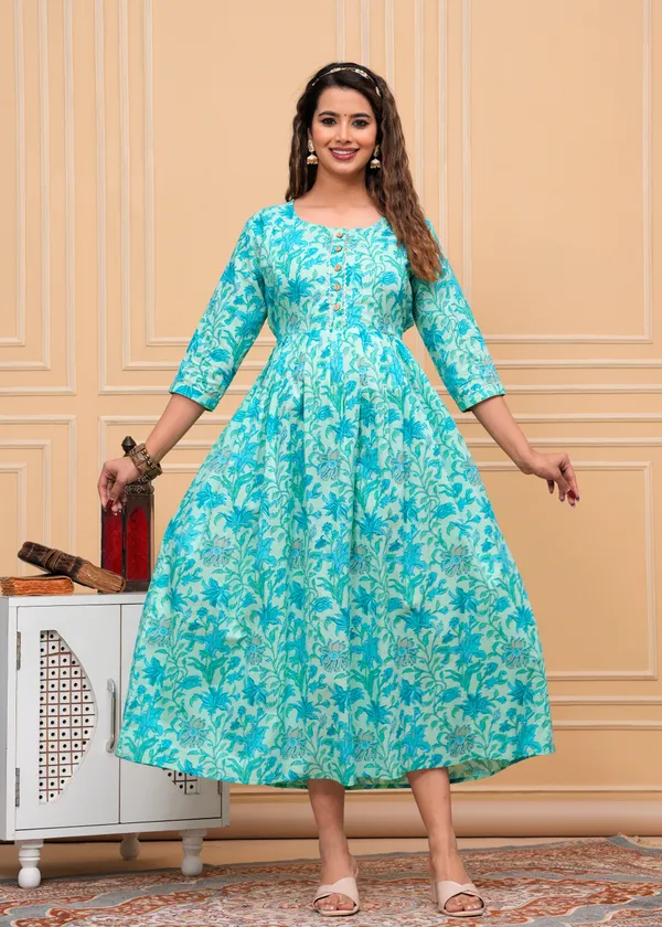 Sky_Blue_Cotton_Maternity_And_Feeding_Kurti