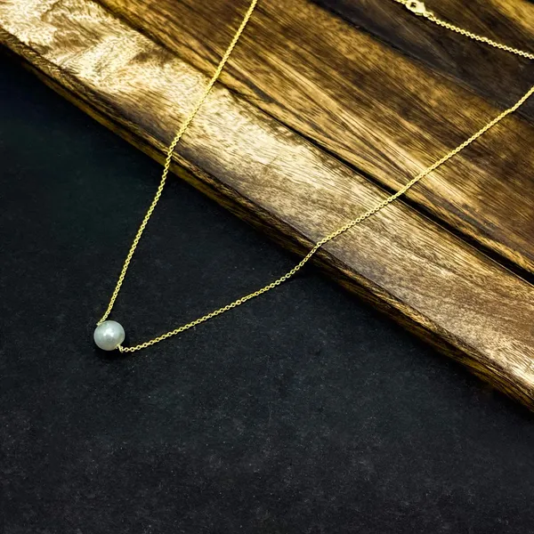 Solid_Gold_Pearl_Necklace,_Cute_Dainty_Pearl_Pendant,_Cute_Chain_Luck_Necklace,_Single_Pearl_Wedding_Gift,_Handmade_Jewelry,_Rose_White