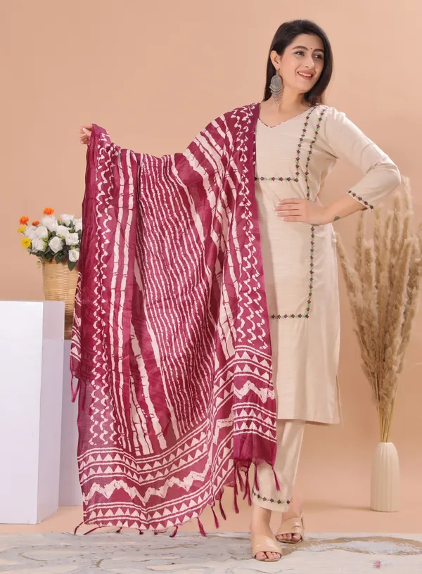 Beige_Handloom_Cotton_Salwar_Kurta_Dupatta_For_Women