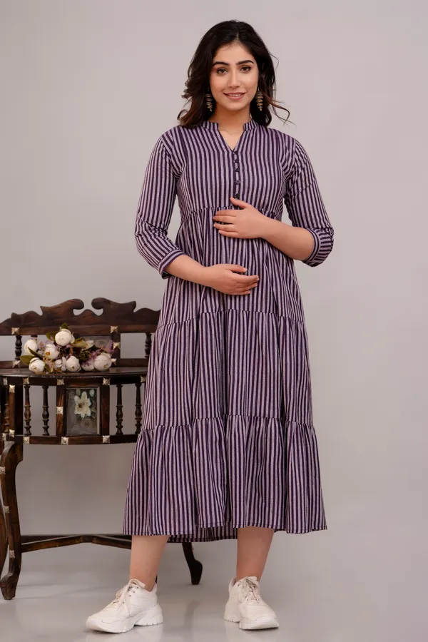 South_Jamuni_Cotton_Printed_Flared_Maternity_Dress