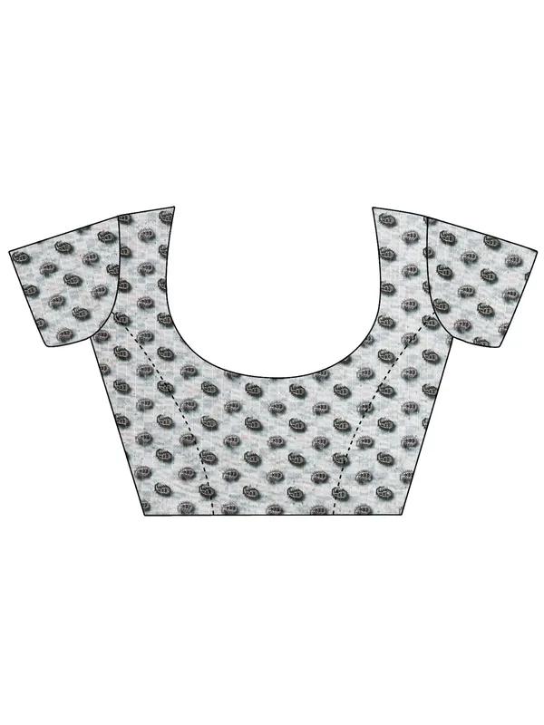 Grey_Cotton_Silk_Sequence_Work_Saree_With_Blouse_Piece