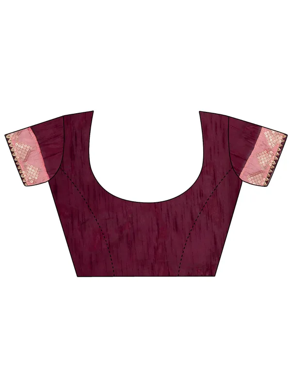 Pink_Chinon_Sequence_Work_Saree_With_Blouse_Piece