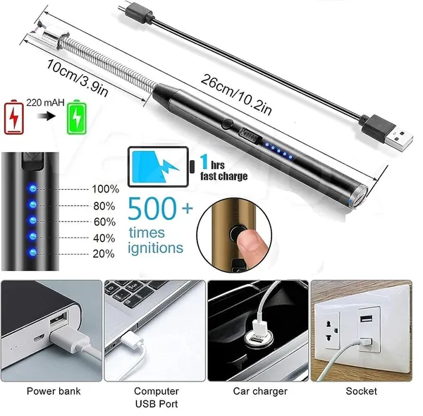 Candle_Lighter_Rechargeable_Arc_Lighter_Electric_Candle_Lighter_USB_Long_Lighter_Electric_Lighter_Rechargeable_USB_Lighter_with_LED_Battery_Display_SUPER-SAFE_NO_FUEL_REQUIRED_Eco-Friendly
