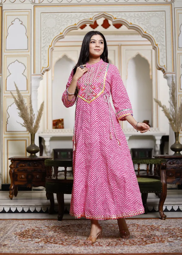 Pink_Stunning_Cotton_Leheriya_Anarkali_Gown_For_Women