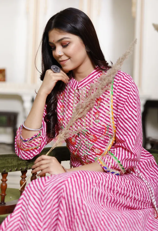 Pink_Stunning_Cotton_Leheriya_Anarkali_Gown_For_Women