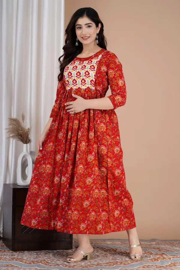 Stylish_Multicoloured_Cotton_Maternity_And_Feeding_Kurti_Combo_Of_2