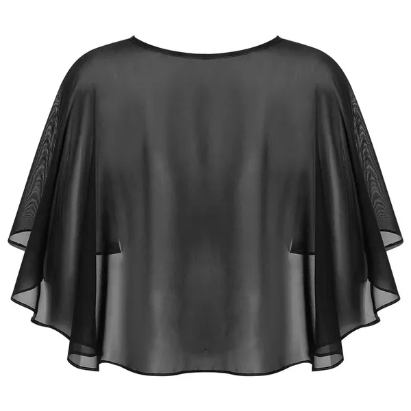 Black_Georgette_Stylish_Poncho_Shrug_For_Women
