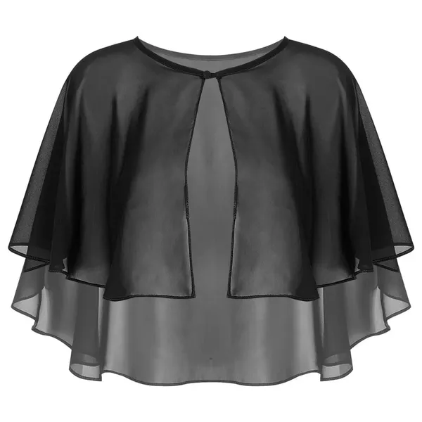 Black_Georgette_Stylish_Poncho_Shrug_For_Women