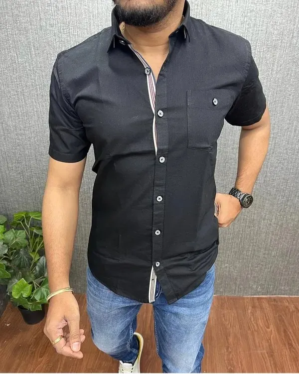 Stylish_Solid_Black_Shirt_For_Men