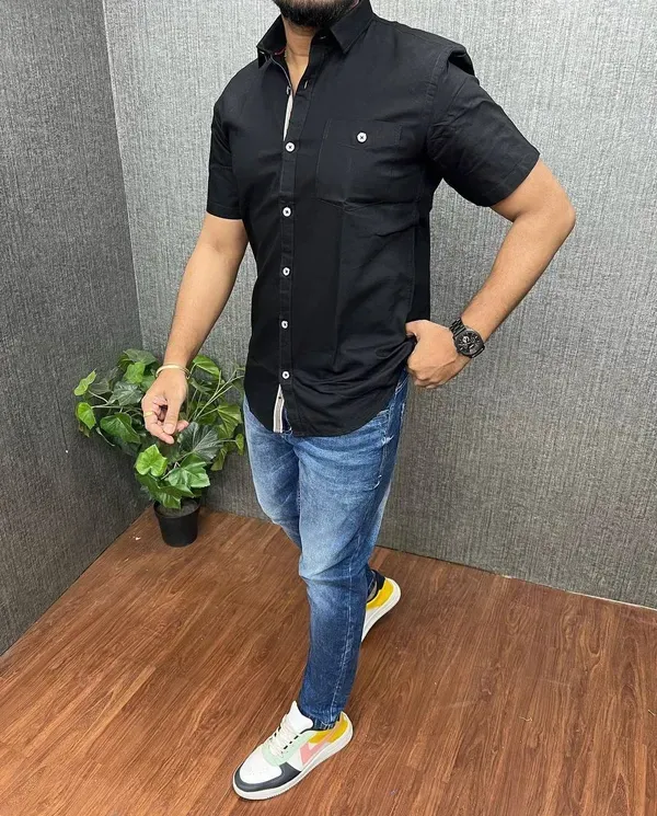 Stylish_Solid_Black_Shirt_For_Men
