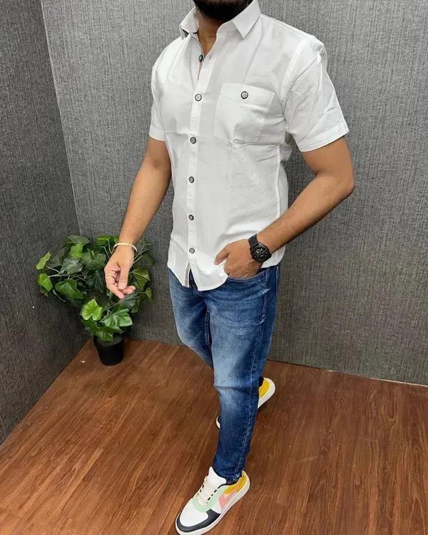 Stylish_Solid_White_Shirt_For_Men
