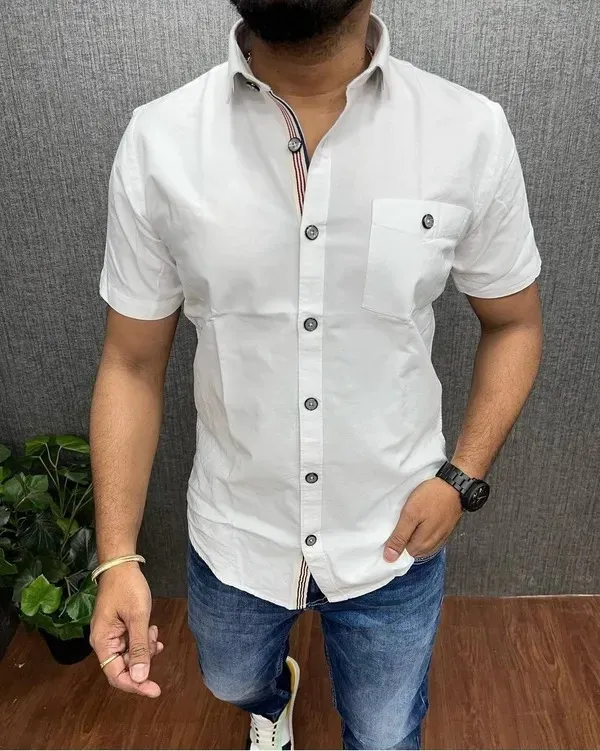 Stylish_Solid_White_Shirt_For_Men