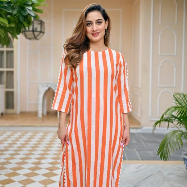 Orange_Cotton_Kurta_And_Palazzo_Co-Ord_Set_For_Women