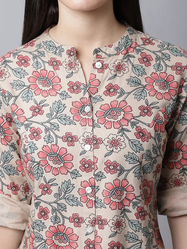 Brown_Viscose_Floral_Printed_Short_Kurti