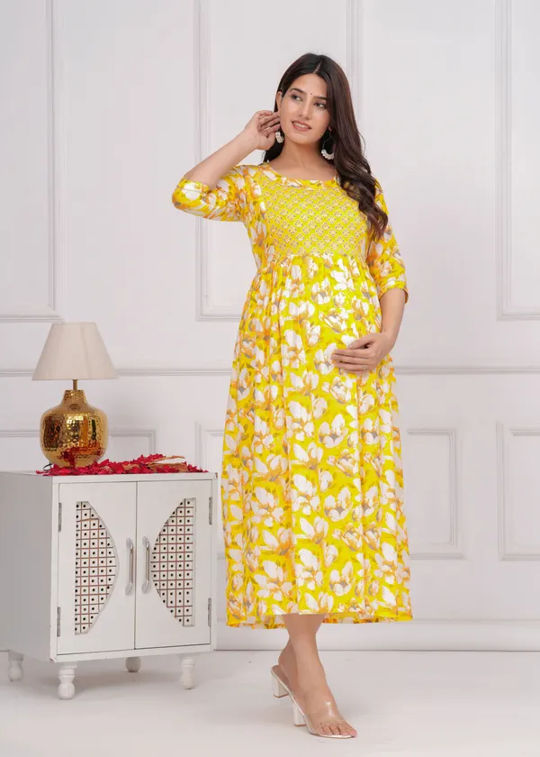 Sweet_corn_Cotton_Maternity_And_Feeding_Kurti