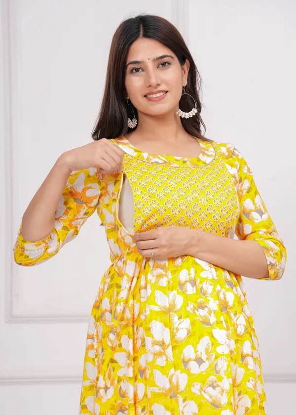 Sweet_corn_Cotton_Maternity_And_Feeding_Kurti
