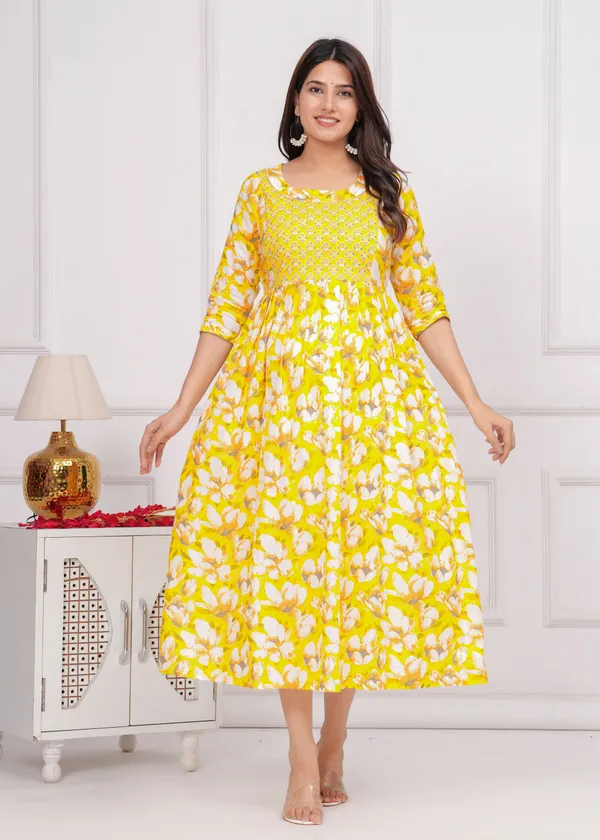 Sweet_corn_Cotton_Maternity_And_Feeding_Kurti
