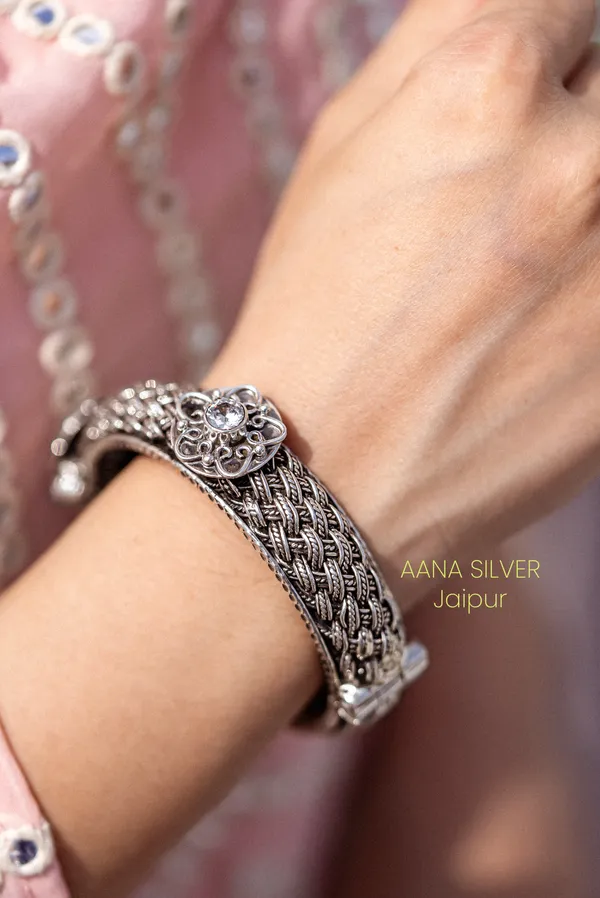 925_Pure_Sterling_Silver_|_Saundarya_Versatile_Bangle_Kada_|_Well_Stamped_&_Hallmarked