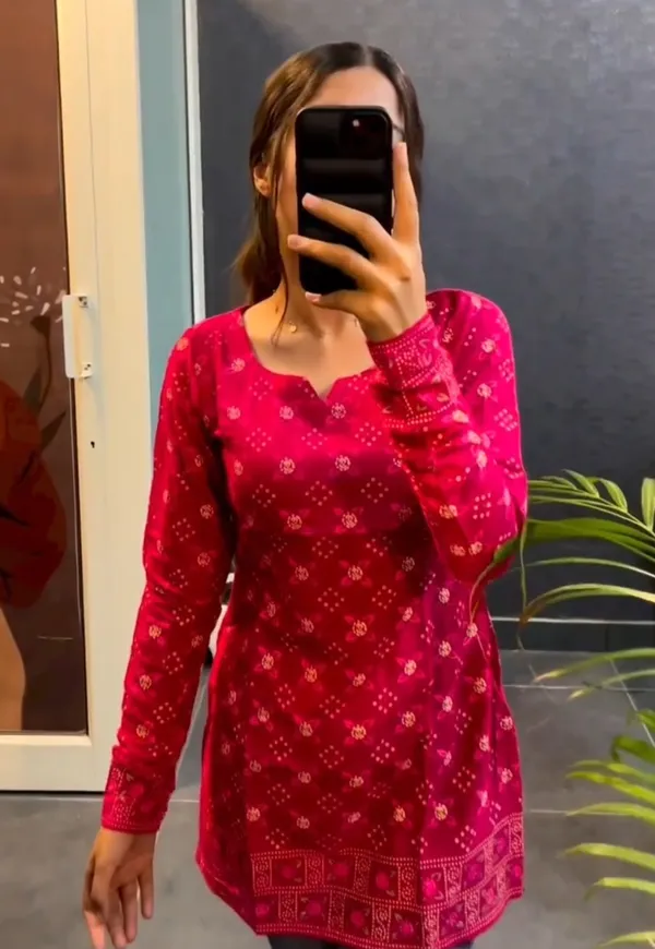 Samvrita_Pink_Bandhani_Printed_Rayon_Cotton_Full_Sleeve_Top