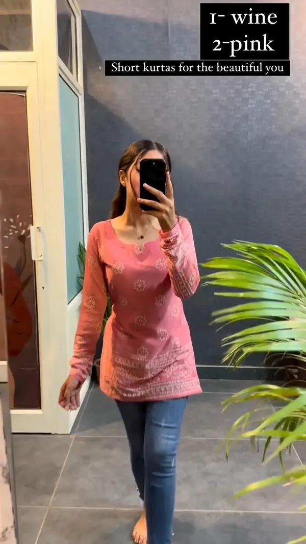 Samvrita_Peach_Color_Printed_Rayon_Cotton_Full_Sleeve_Top