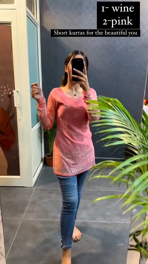 Samvrita_Peach_Color_Printed_Rayon_Cotton_Full_Sleeve_Top