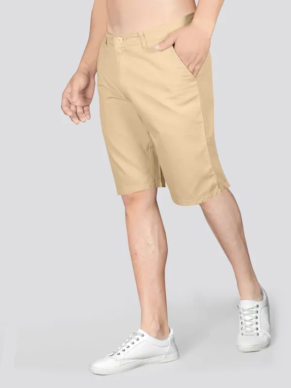 Men's_Cream_Colour_Cotton_Shorts