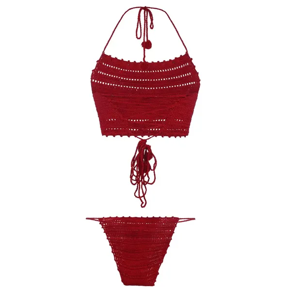 Red_Bikini_Crochet_Lingerie_Set_For_Women