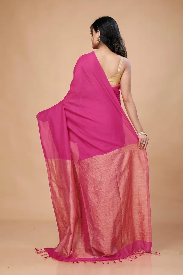 Pink_Premium_Cotton_Soft_Saree_For_Women_With_Blouse_Piece