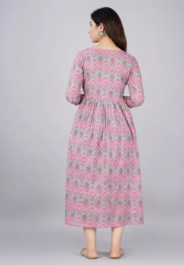 Sanganeri_Light_Pink_Maternity_And_Feeding_Gown