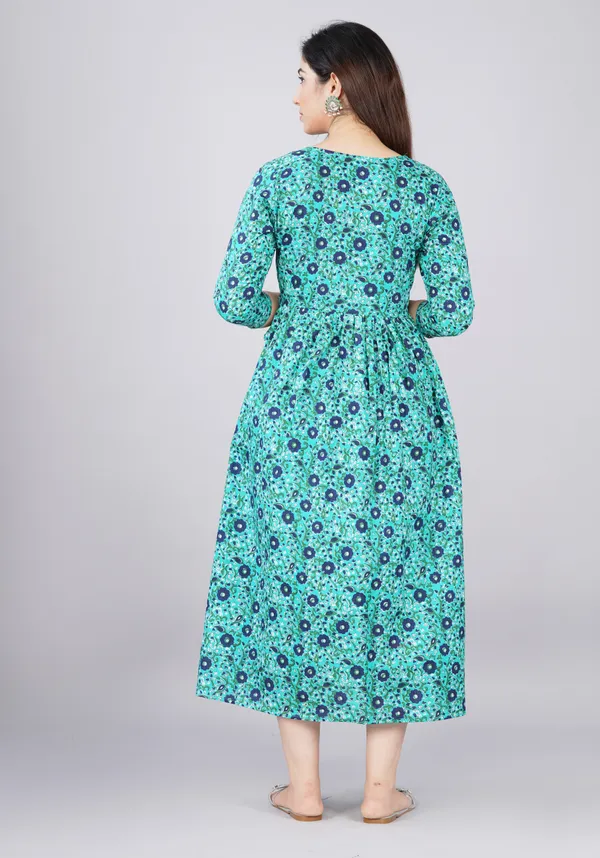 Sanganeri_Rama_Blue_Maternity_And_Feeding_Kurti