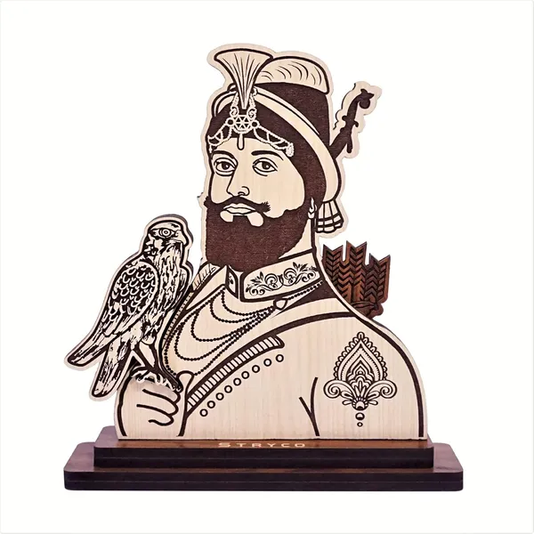 Guru_Gobind_Singh_Ji_Table_Top_Carved_Photo__Wooden_Figurine__Ik_Onkar__Sikh_Gift_Ideas__Punjabi_Home_Decor_Gift_Items__Tenth_Sikh_Guru__Khanda__6X8Inches