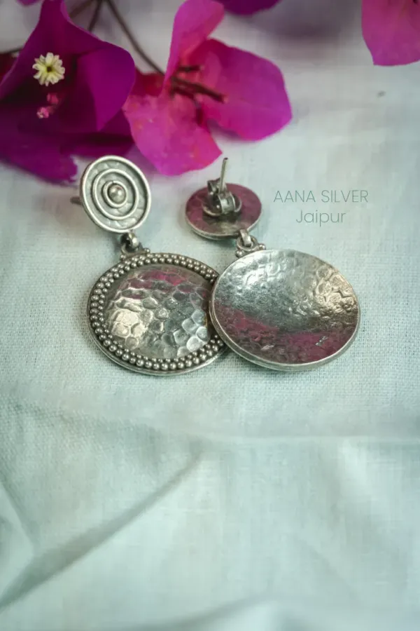 925_Pure_Sterling_Silver_|_Aabharan_Everyday_Round_Textured_Earrings_|_Well_Stamped_&_Hallmarked