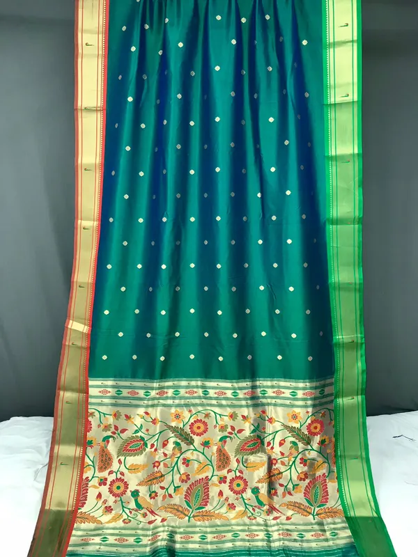 Teal_Blue_Paithani_Silk_Woven_Saree