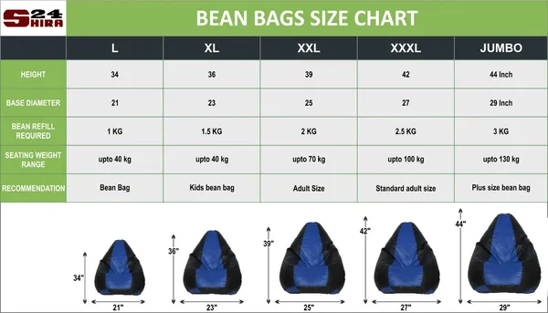 Black_And_Blue_Tear_Drop_Bean_Bag_Cover_Without_Beans